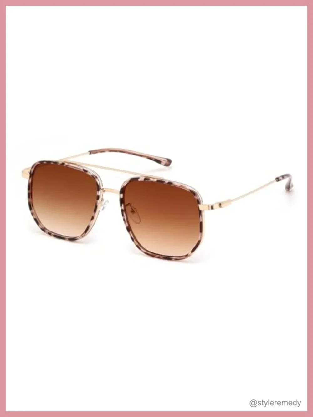 Retro Square Metal Frame Aviator Sunglasses UV400